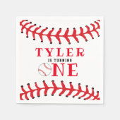 野球ボール 1歳誕生日 スポーツ少年 誕生日 スタンダードカクテルナプキン (正面)