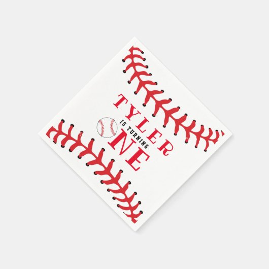 野球ボール 1歳誕生日 スポーツ少年 誕生日 スタンダードカクテルナプキン (角)