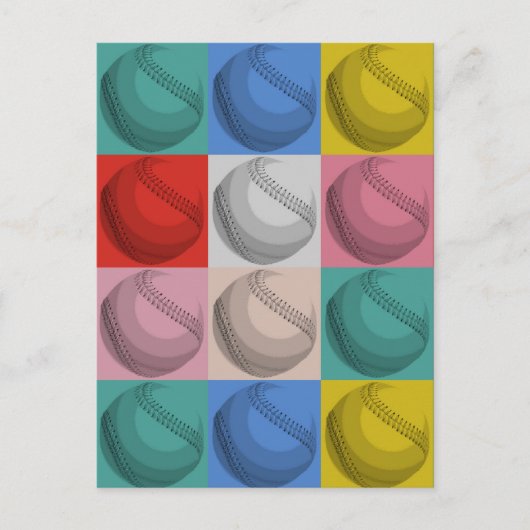 野球ポップ・アートの芸術 ポストカード (正面)