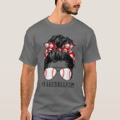 野球ママめちゃくちゃ誇りを持ったまんま野球スカーフS Tシャツ (正面)