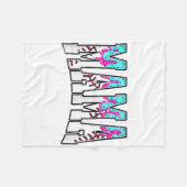 野球ママコケット弓試合日野球ママM フリースブランケット (正面(横))