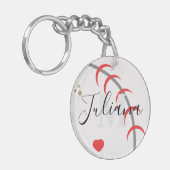 野球ママパパ祖父モノグラムのキーチェーン キーホルダー (正面左)