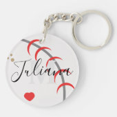 野球ママパパ祖父モノグラムのキーチェーン キーホルダー (裏面)