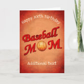野球ママパーソナライズされた誕生日カード カード (正面)