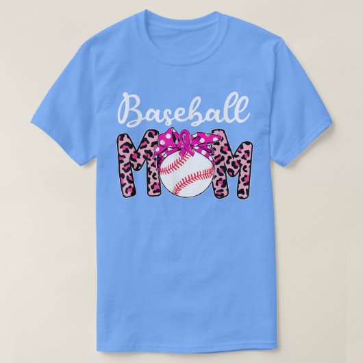 野球ママピンクリボン乳がん認識度F Tシャツ (デザイン正面)