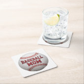 野球ママホワイトコースターセット スクエアペーパーコースター (インサイチュ)