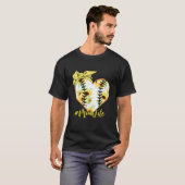 野球ママボールフローラバンダナハート母ダ Tシャツ (正面フル)