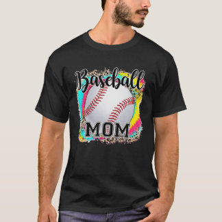 野球ママママママヒョウ絞り染め母' Tシャツ
