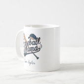 野球マママママママザーズ・デイ名前をカスタムする コーヒーマグカップ (正面左)