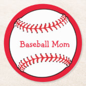 野球マママラウンド紙コースター ラウンドペーパーコースター (正面)