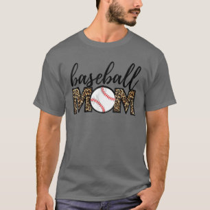 野球ママレオパーおもしろいドソフトボールMOM母D Tシャツ