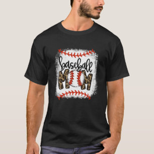 野球ママレオパーおもしろいドソフトボールMOM母D Tシャツ