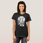 野球ママヴィンテージ女性ママ母の日ママ Tシャツ (正面フル)