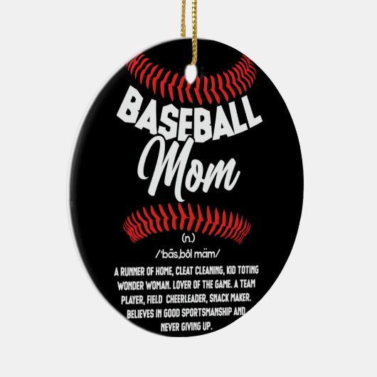 野球ママ定義スポーツソフトボール セラミックオーナメント (右)
