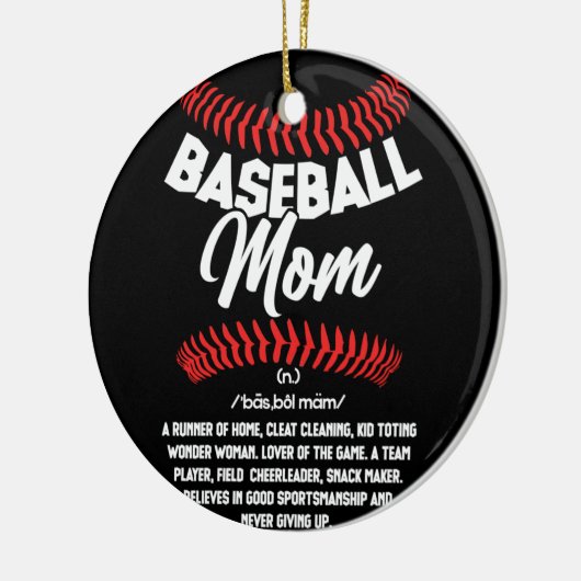 野球ママ定義スポーツソフトボール セラミックオーナメント (左)