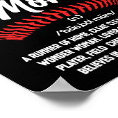 野球ママ定義スポーツソフトボール ポスター (角)