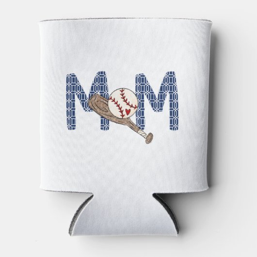 野球ママ海軍名門私立校風のスポーツ母 缶クーラー (正面)