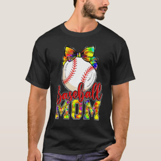 野球ママ絞り染め野球ママ選手母 Tシャツ