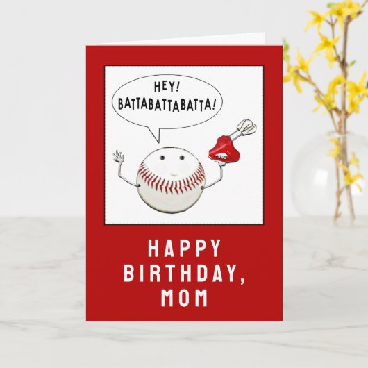 野球ママ誕生日 カード (黄色い花)