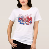 野球ママ フェイクヤーン風デザイン トライブレンドTシャツ (正面)