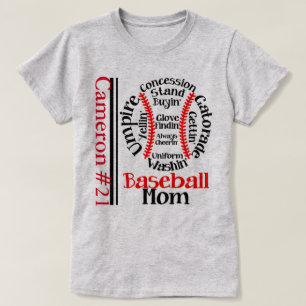 『野球ママ』モノグラム女子Tシャツ Tシャツ