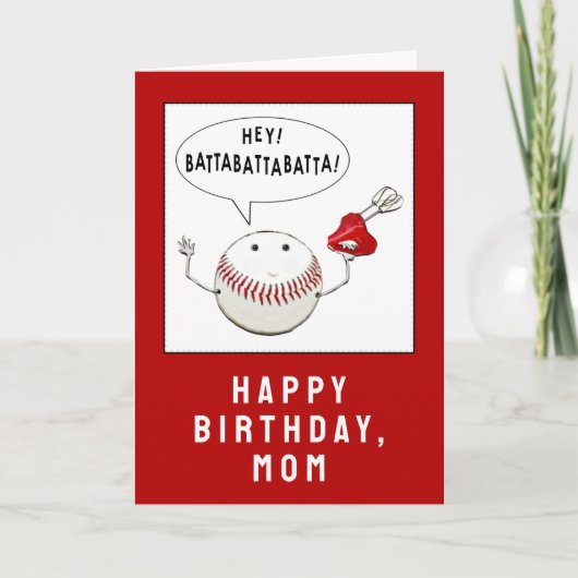 野球ママ 誕生日 カード (正面)