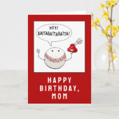 野球ママ 誕生日 カード (黄色い花)