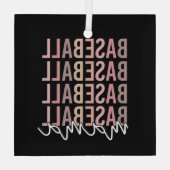 野球ママ |野球のママのプレゼント ガラスオーナメント (裏面)