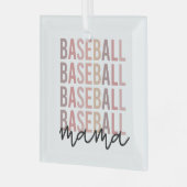 野球ママ |野球のママのプレゼント ガラスオーナメント (正面左)