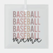 野球ママ |野球のママのプレゼント ガラスオーナメント (正面)