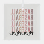 野球ママ |野球のママのプレゼント ガラスオーナメント (裏面)