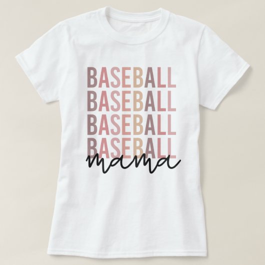 野球ママ |野球のママのプレゼント Tシャツ (デザイン正面)