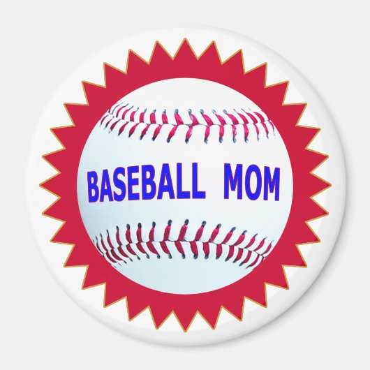 野球ママTシャツとギフトユニーク製品 マグネット (正面)