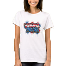 野球ママTシャツ 愛国スプラッターデザイン