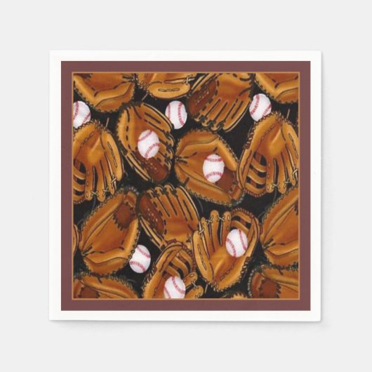 野球ミッツパターンナプキン スタンダードカクテルナプキン (正面)
