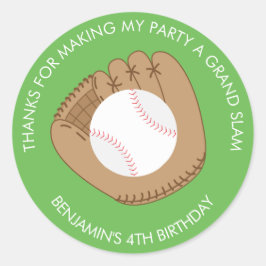 野球ミッテン及びボール誕生日 ラウンドシール