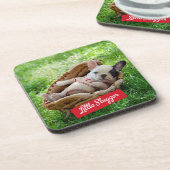 野球ミットのかわいい子犬 コースター (左側)