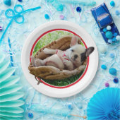 野球ミットのかわいい子犬 ペーパープレート (パーティー)