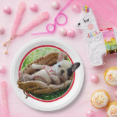 野球ミットのかわいい子犬 ペーパープレート (パーティー)