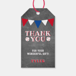 野球モダンの黒板の子供たちに感謝 ギフトタグ