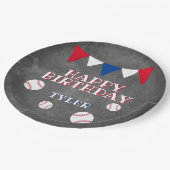 野球モダンカルボード子供の誕生日パーティー ペーパープレート (アングル)