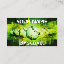 野球モダンコーチ選手チームクラブグリーンネオン 名刺