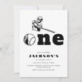 野球モダンテーマスポーツキッド1歳 招待状 (正面)