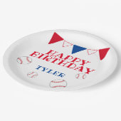 野球モダン子供の誕生日パーティー ペーパープレート (アングル)