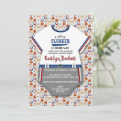 野球モダン少年の赤ちゃんシャワー「リトルスラガー」 招待状 (スタンド正面)