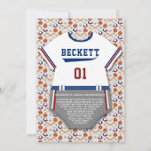 野球モダン少年の赤ちゃんシャワー「リトルスラガー」 招待状 (裏面)