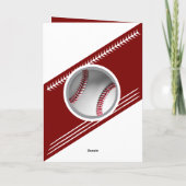 野球モダン球選手をテーマにした誕生日 カード (裏面)