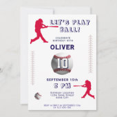 野球モダン球選手をテーマにした誕生日 招待状 (正面)