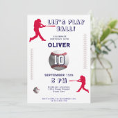 野球モダン球選手をテーマにした誕生日 招待状 (スタンド正面)