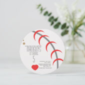 野球モダン誕生日ボールパーティの招待状 案内状 (スタンド正面)